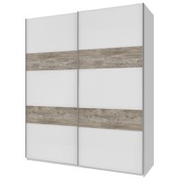 Шафа-купе двохдверна Doros L-Caiser 180х60х213 см Білий/Дуб клондайк (DRS-011043)