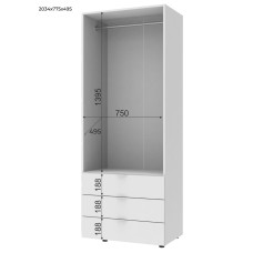 Шафа розпашна для одягу Doros Гелар 77,5х49,5х203,4 см Білий (DRS-011103)