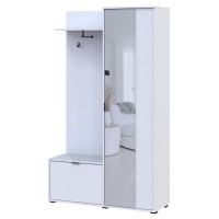 Прихожая с зеркалом Doros Дора 113,5х40х192 см Белый (DRS-011405)