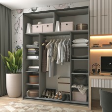 Шафа-купе двохдверна Doros G-Caiser 180х60х240 см Графіт (DRS-011034)