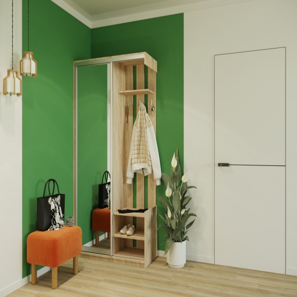 Передпокій з дзеркалом Doros City One Door 110х45х210 см Дуб cонома (DRS-011306)