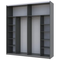 Шкаф-купе двухдверный Doros G-Caiser 220х60х240 см Графит/Белый/Дуб клондайк (DRS-011226)