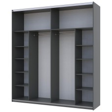 Шафа-купе двохдверна Doros G-Caiser 220х60х240 см Графіт/Білий/Дуб клондайк (DRS-011226)