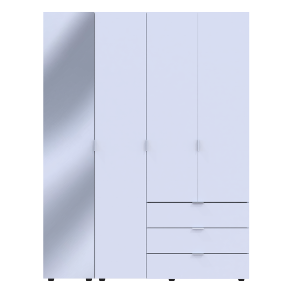 Комплект шаф для одягу Doros Гелар (2 шт.) 155х49,5х203,4 см Дзеркало/Білий (DRS-011185)