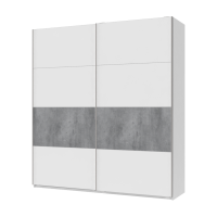 Шафа-купе двохдверна Doros G-Caiser 220х60х240 см Білий/Бетон (DRS-011006)
