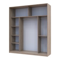 Шкаф-купе трехдверный Doros Сити 24 208х60х240 см Дуб сонома/3 Зеркала (DRS-011056)