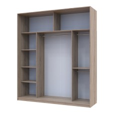 Шкаф-купе трехдверный Doros Сити 24 208х60х240 см Дуб сонома/3 Зеркала (DRS-011056)