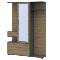 Прихожая Doros Финч 145х37х202 см Графит/Дуб артизан (DRS-011338)