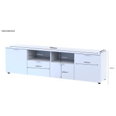 Тумба під ТВ Doros Рон 4 180х38х50 см Білий (DRS-011298)
