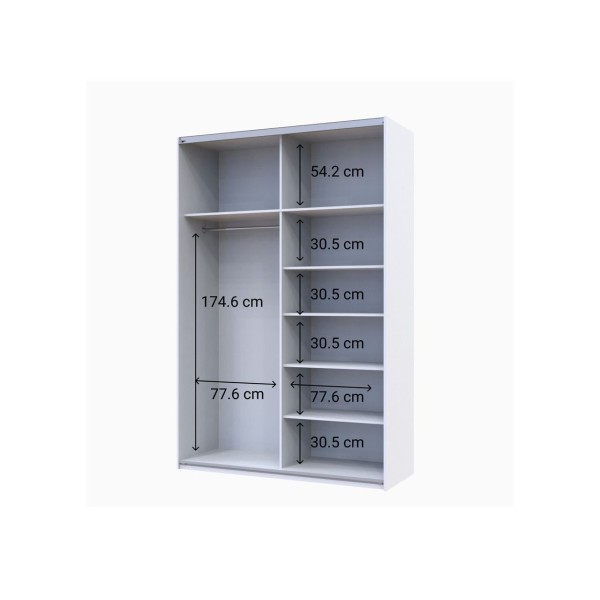 Шафа-купе двохдверна Doros G-Caiser 160х60х240 см Білий/Графіт (DRS-011017)