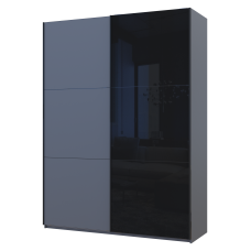 Шафа-купе двохдверна Doros G-Caiser 180х60х240 см Графіт/1 Чорне скло (DRS-011037)