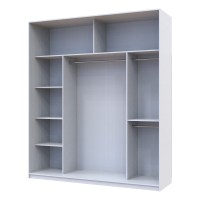 Шкаф-купе трехдверный Doros Сити 24 208х60х240 см Белый/3 Зеркала (DRS-011047)