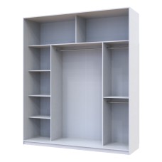 Шкаф-купе трехдверный Doros Сити 24 208х60х240 см Белый/3 Зеркала (DRS-011047)
