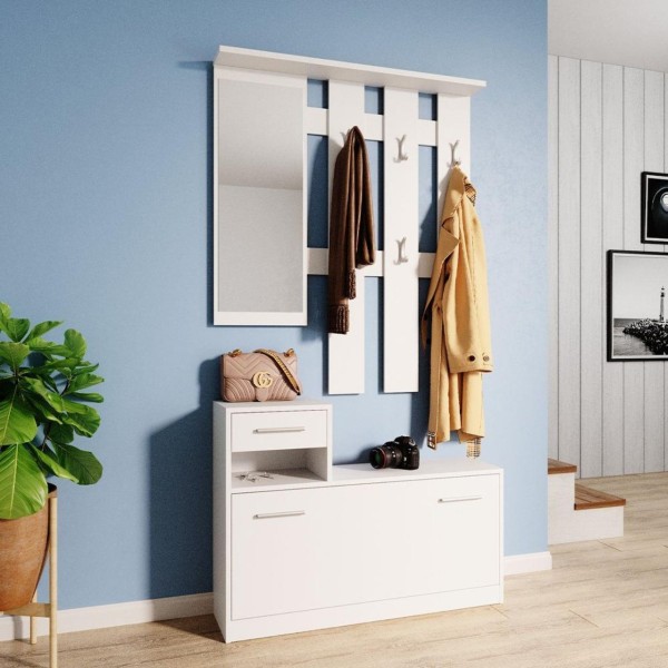 Передпокій з дзеркалом Doros Alice 100х25х182,9 см Білий (DRS-011330)