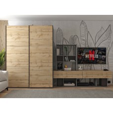 Шафа-купе двохдверна Doros G-Caiser 160х60х240 см Графіт/Дуб евок (DRS-011039)