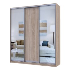 Шкаф-купе трехдверный Doros Сити 24 208х60х240 см Дуб сонома/2 Зеркала (DRS-011049)