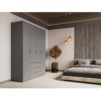 Шафа розпашна для одягу Doros Гелар 155х49,5х203,4 см Графіт (DRS-011109)