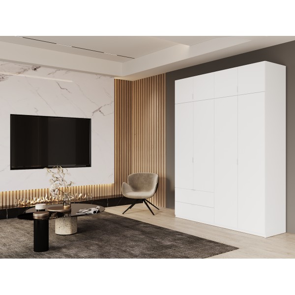 Шафа розпашна с антресолью Doros Лукас 180х50х240 см Білий (DRS-011191)