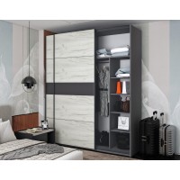 Шафа-купе двохдверна Doros G-Caiser 200х60х240 см Графіт/Дуб крафт білий/Графіт (DRS-011040)