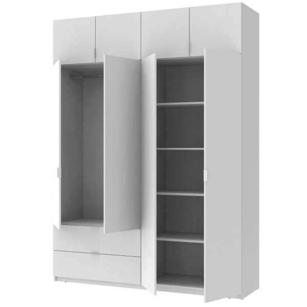 Шафа розпашна с антресолью Doros Лукас 180х50х240 см Білий (DRS-011191)