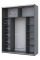 Шафа-купе двохдверна Doros G-Caiser 180х60х240 см Графіт/2 Чорних скла (DRS-011030)