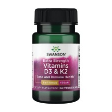 Extra Strength D3 & K2 5000 Iu & 100mcg - 60 vcaps Swanson