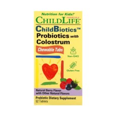 Probiotics with Colostrum Chewable - 90 tabs Natural Berry ChildLife Essentials