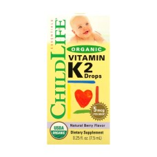 Organic Vitamin K2 Liquid - 7.5ml Natural Berry (Пошкоджена пломба) ChildLife Essentials