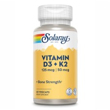 Vitamin D3 + K2 5000IU - 60 vcaps (Без етикетки) Solaray