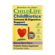 ChildBiotics Immune + Digestive Support - 30 Chewable tabs Natural Berry ChildLife Essentials