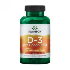 D3 with Coconut oil 5000iu - 60 softgels Swanson