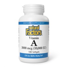 Vitamin A 3000mcg 10000IU - 180 softgels Natural Factors