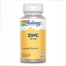 Zinc 50mg - 100 vcaps (Пошкоджена банка) Solaray