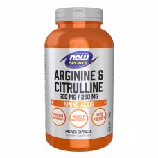 Arginine Citrulline 500mg/250mg - 240 vcaps Now Foods