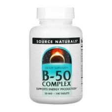 Vitamin B-50 Complex 50mg - 100 tabs Source Naturals