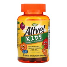 Alive! Children's Gummy Multivitamin, Gluten Free, Made with Pectin - 60 Gummies Nature's Way