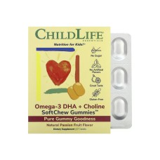 Omega-3 DHA + Choline - 27 tabs Natural Passion Fruit (Пошкоджена упаковка) ChildLife Essentials