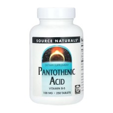 Pantothenic Acid 100 mg - 250 tabs Source Naturals