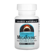 MegaFolinic™ 800mcg - 120 tabs Source Naturals