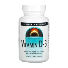 Vitamin D-3 2000 IU - 200 caps (До 02.25) Source Naturals