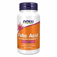 Folic Acid 800mcg - 250 tabs Now Foods