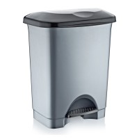 Відро для сміття з педаллю Irak Plastik Stella 45л сірий металік