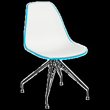 Стул Tilia Eos-X ножки металлические крашеные бирюзовый - белая слоновая кость
