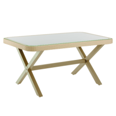Стол Tilia Osaka-X 150 x 90 см столешница из стекла кофейный