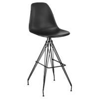 Стул барный Tilia Eos-X ножки металлические крашеные черный - черный