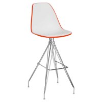 Стул барный Tilia Eos-X ножки металлические хромированные оранжевый - белая слоновая кость