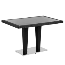 Стіл Tilia Antares 80x120 см стільниця зі скла, база нержавіюча сталь чорний