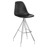 Стул барный Tilia Eos-X ножки металлические хромированные черный - черный