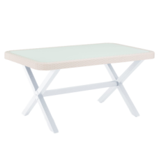 Стол Tilia Osaka-X 150 x 90 см столешница в стекле кремовый