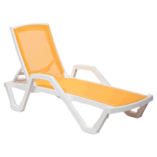 Шезлонг з підлокітниками Tilia Mare біла слонова кістка - жовтий